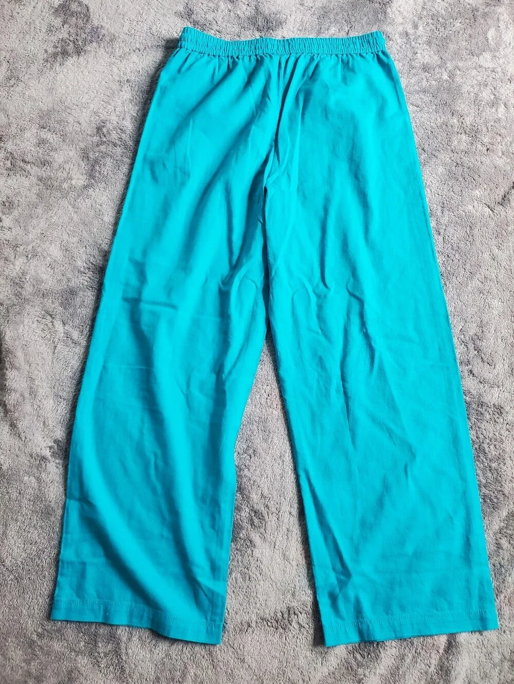 *NWT* J. Crew QBright Teal Linen-Blend Slim Wide-Leg  Drawstring Joggers
